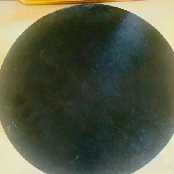 vintage round black lacquer with mother of pearl inlay tray - Picture 7 of 8